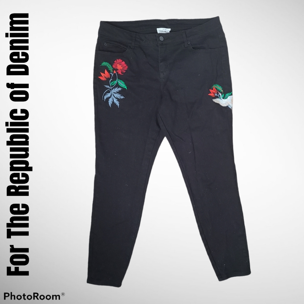 EUC Size 14 For the Republic Denim Black Jeans
